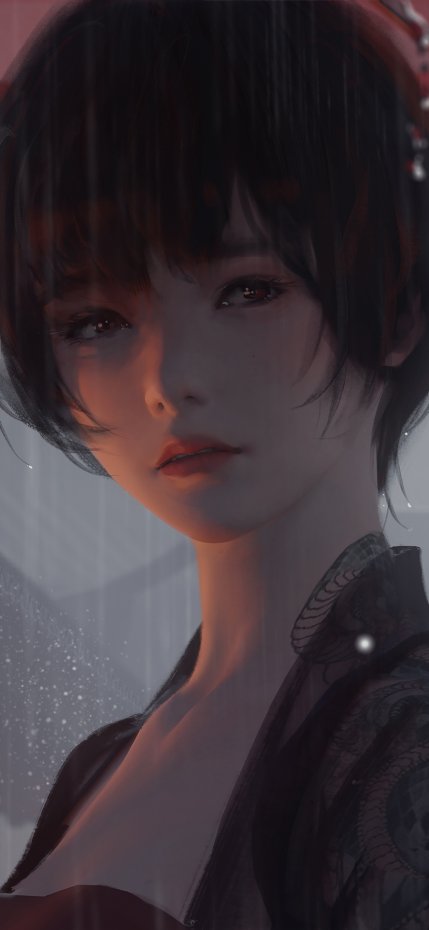 wlop 小绿 雨天 原创动漫壁纸