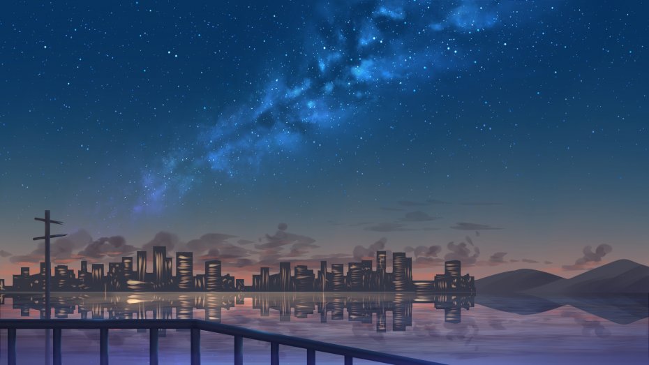 动漫星空夜景风景