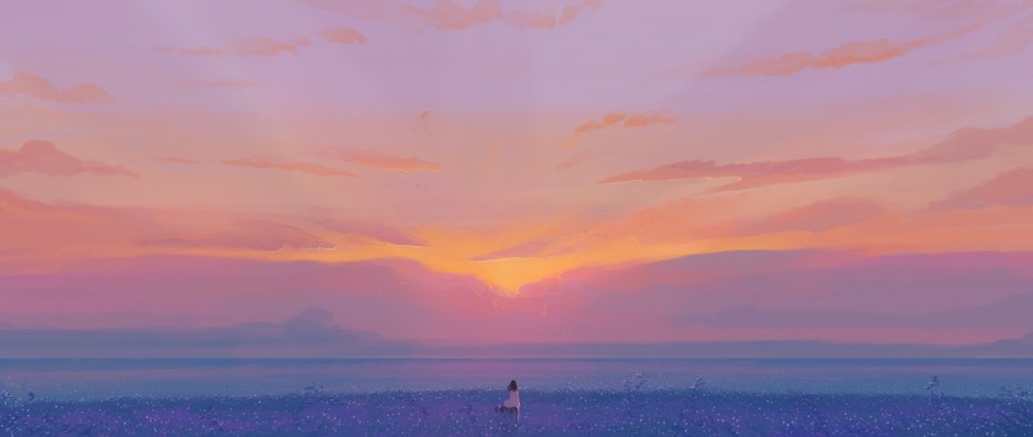唯美夕阳 女孩