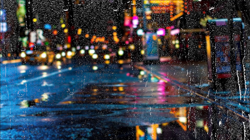 夜景 雨中街道