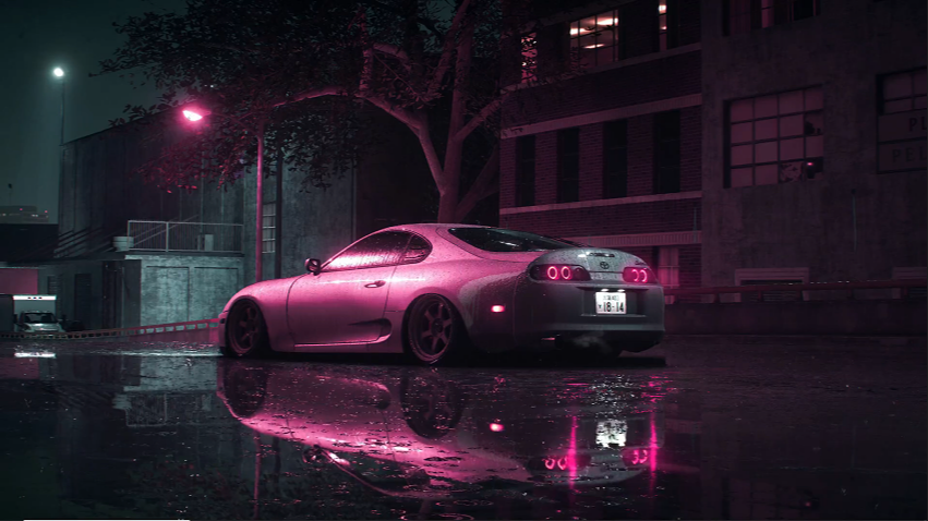 Toyota Supra-2020 LWP-雨夜跑车汽车壁纸