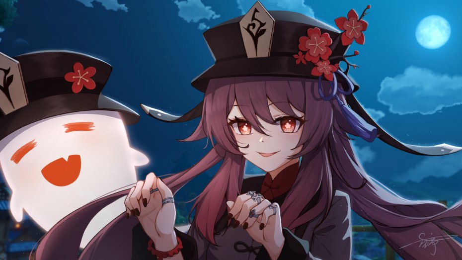 原神胡桃 月夜动画插图