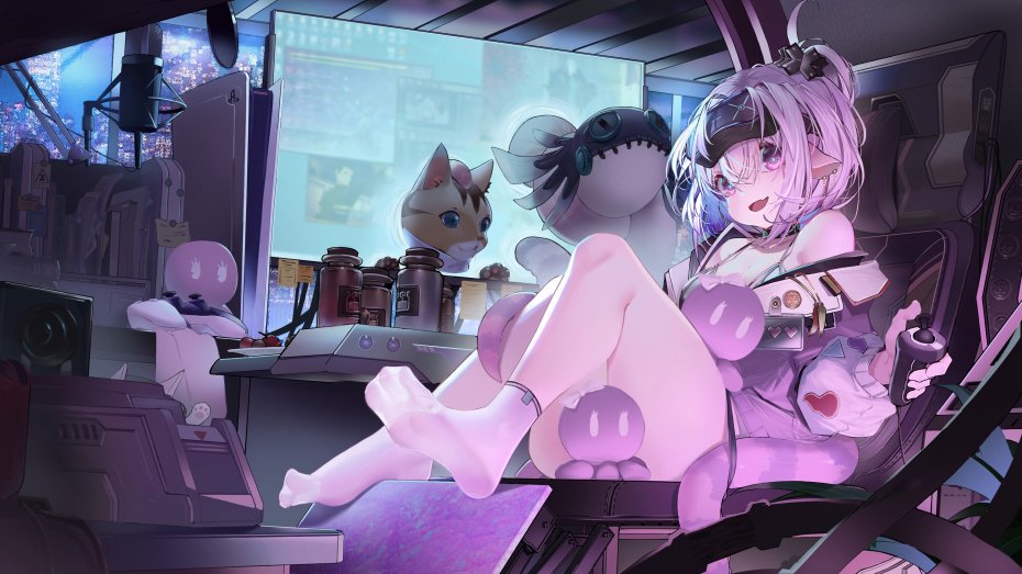 动漫电竞少女插画壁纸