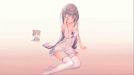 睡眼朦胧 小女孩 可爱简约