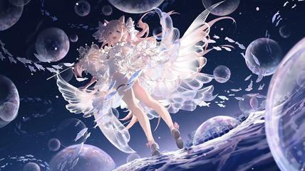 Jigglypuff动漫女孩站在水中