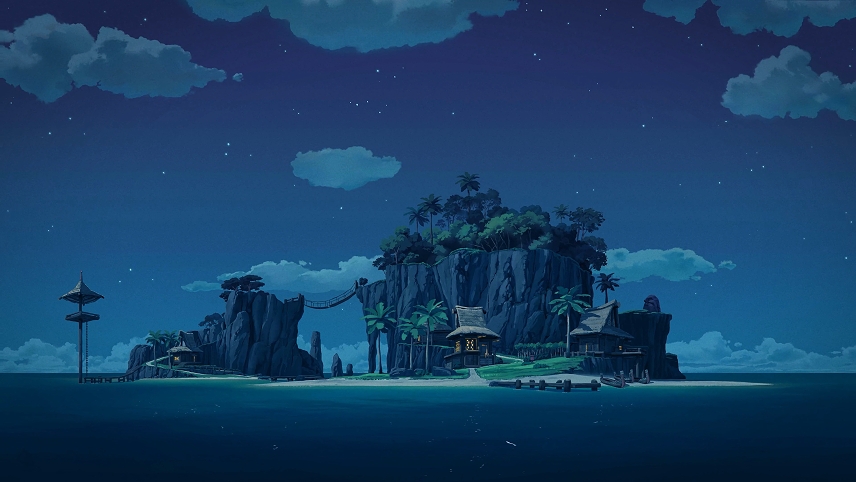 动漫 岛屿 夜景