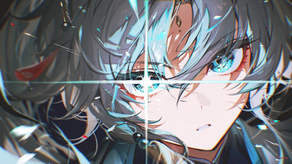 原创蓝眼银发动漫角色插画壁纸