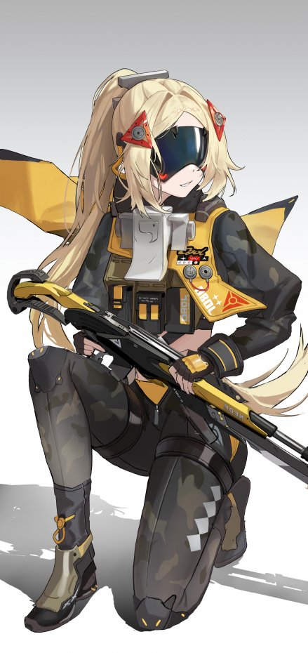 绝对零区未来科技风黄黑配色女战士插画