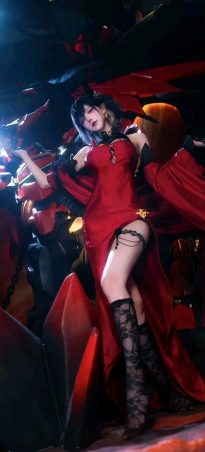 游戏角色红色旗袍造型 cosplay 写真