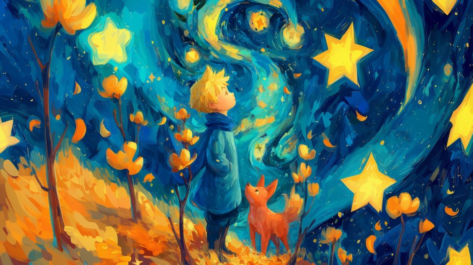 《小王子》为主题的艺术插画