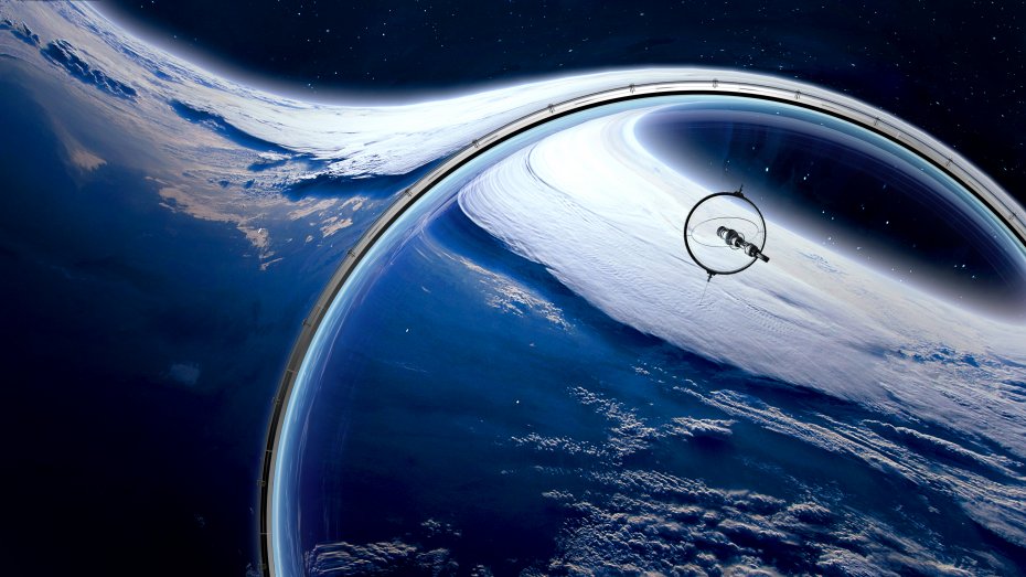 太空与地球科幻场景摄影图