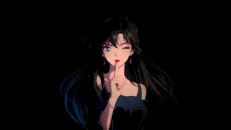 柯南 黑衣少女 “嘘” 动作动漫插画