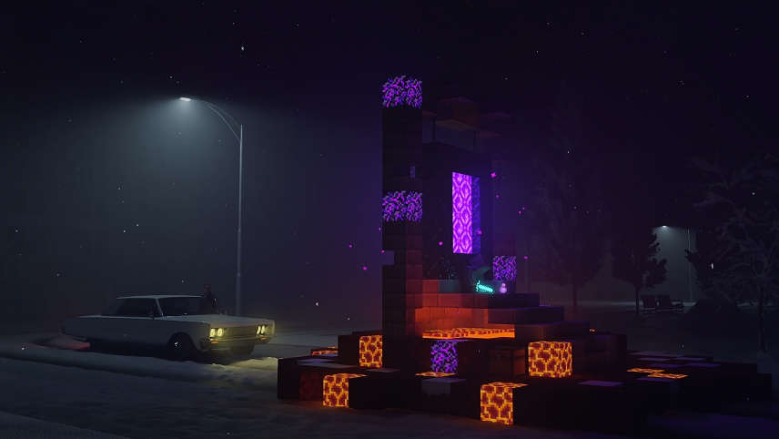 白雪皑皑的街道传送门 Minecraft