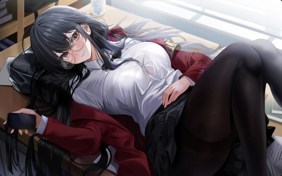 闲适校服少女动漫壁纸