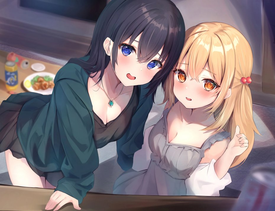 双姝亲昵动漫少女日常壁纸