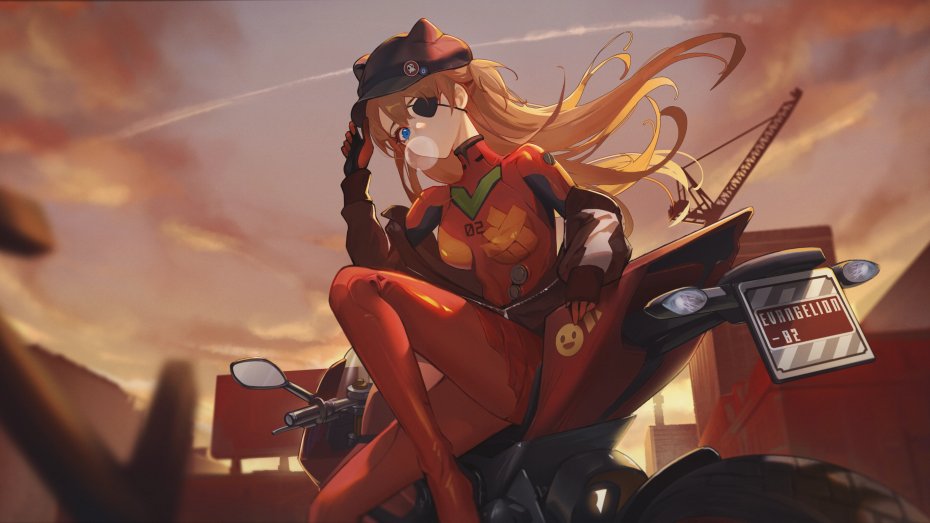 《新世纪福音战士》明日香机车同人动漫壁纸