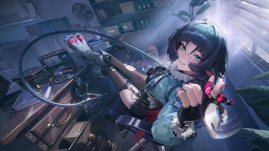 办公室个性坐姿角色壁纸 《绝区零》游戏插画壁纸