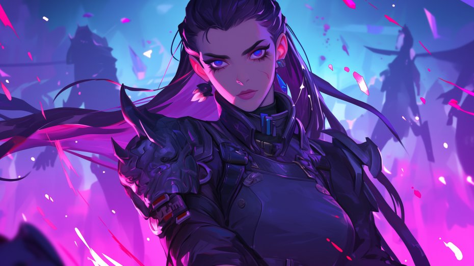 战火中的蕾娜Reyn，游戏《无畏契约(Valorant)》人物Reyn高清AI动漫美图桌面壁纸图片