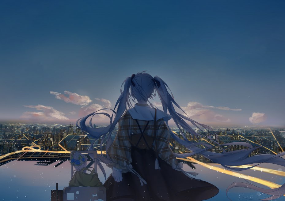 站立 动漫 动漫女孩 风景 电脑壁纸