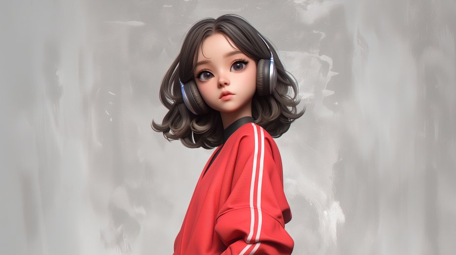 运动服的短发AI动漫少女