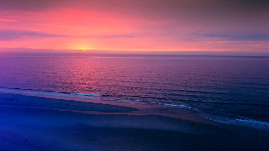 海滩日落之夜