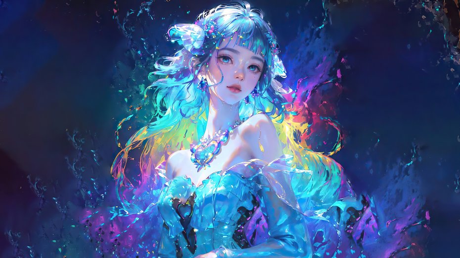 动漫-美女炫彩壁纸