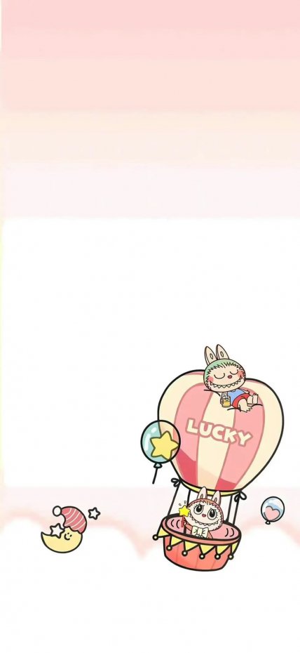 “LUCKY” 热气球兔子插画