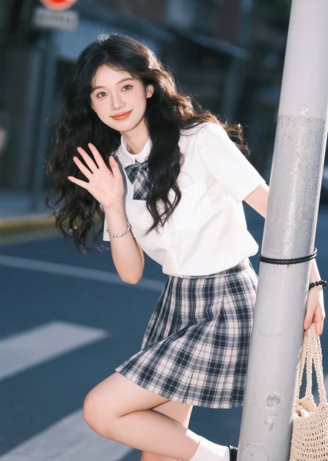 JK 制服少女街头元气风手机壁纸