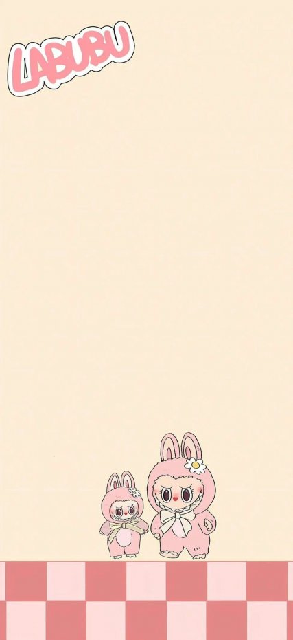 LABUBU 粉色萌系卡通风手机壁纸