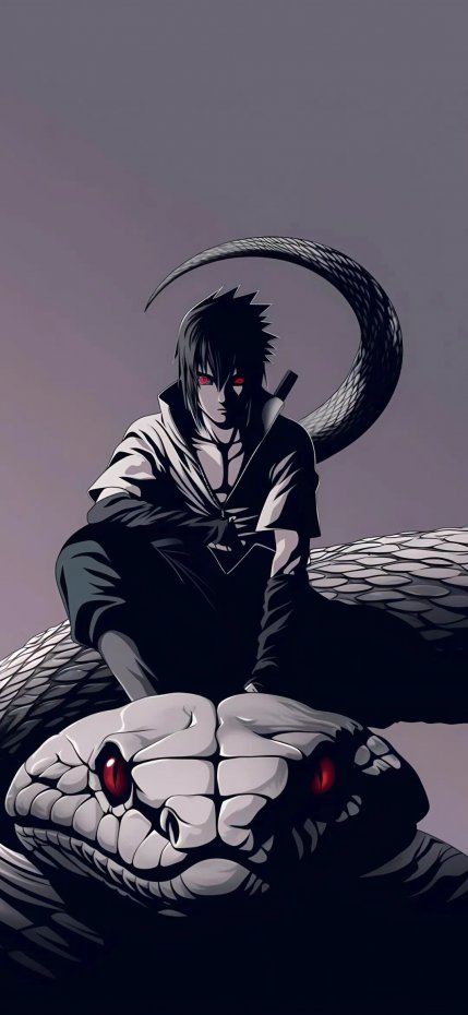 《火影忍者》佐助与大蛇动漫插画壁纸