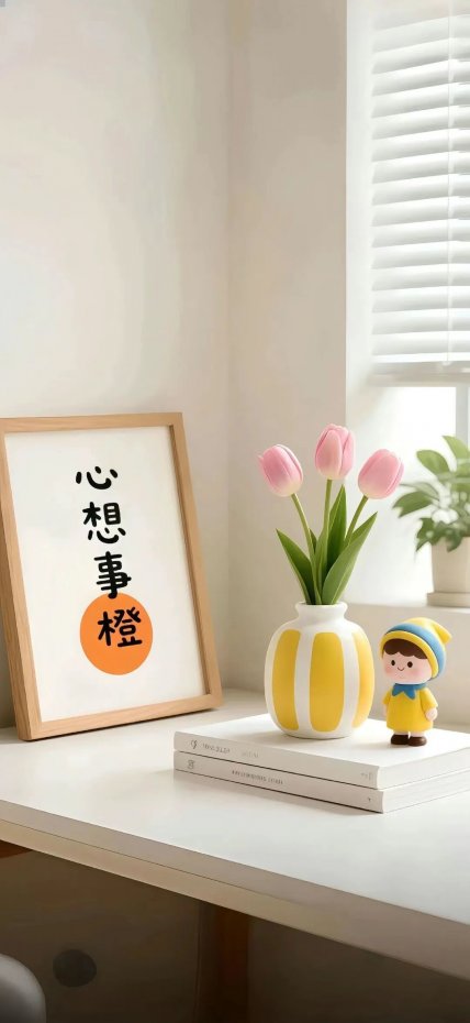 “心想事橙” 治愈系桌面风手机壁纸