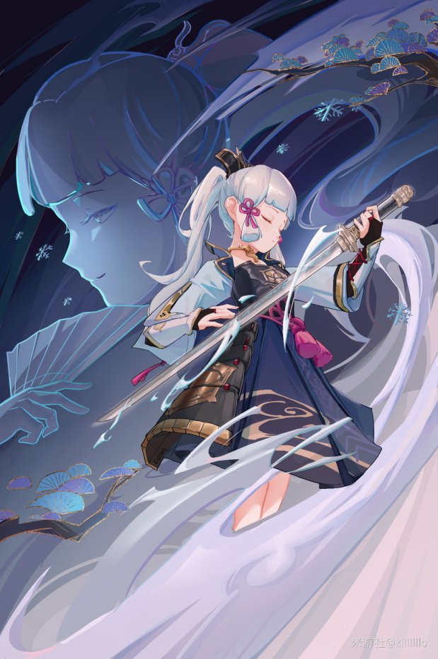 《原神》神里绫华战斗风手机壁纸