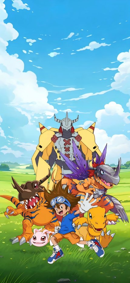 《数码宝贝》角色经典风手机壁纸