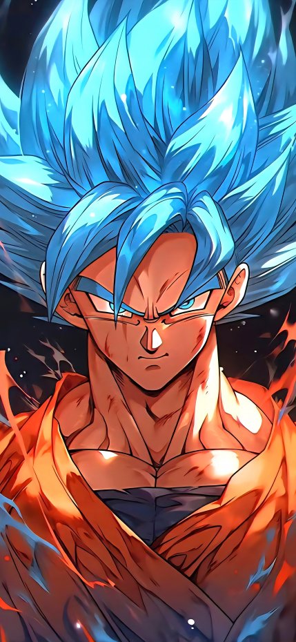 《龙珠》超级赛亚人蓝孙悟空酷炫风手机壁纸