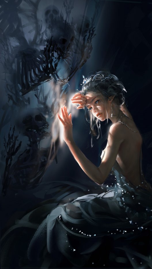 暗黑系发光手奇幻风手机壁纸