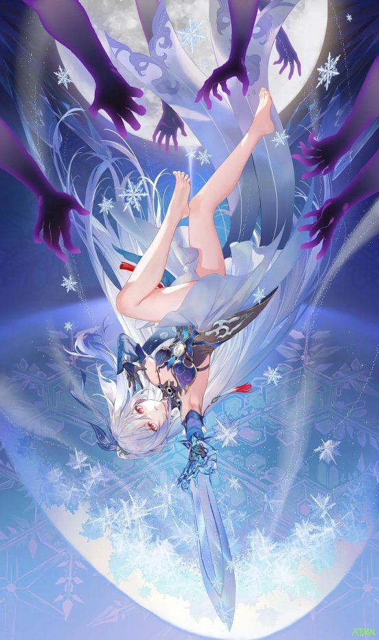 冰雪少女二次元奇幻风手机壁纸