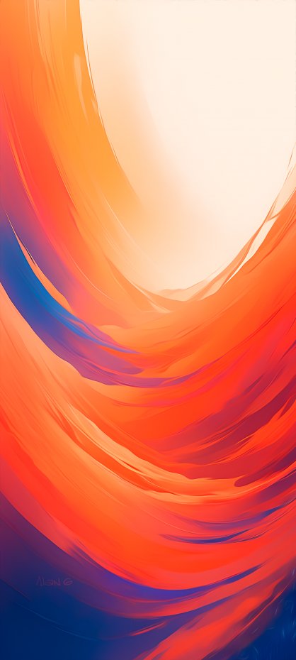 橙蓝渐变艺术风手机壁纸