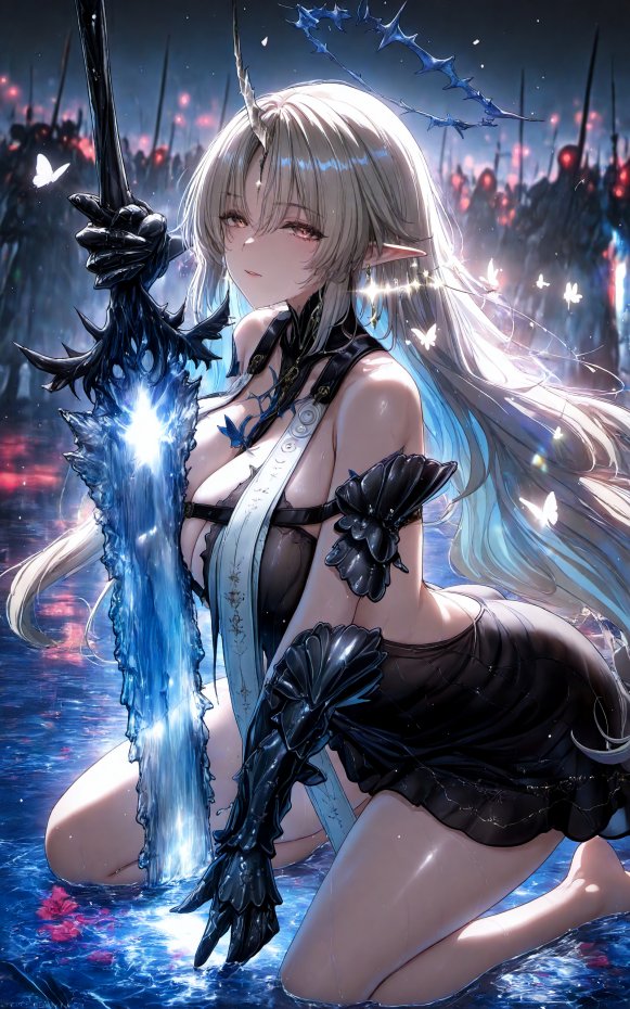 持剑精灵少女战斗风手机壁纸