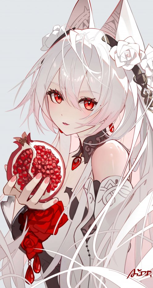 持石榴少女二次元唯美风手机壁纸