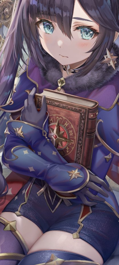 持书少女二次元梦幻风手机壁纸