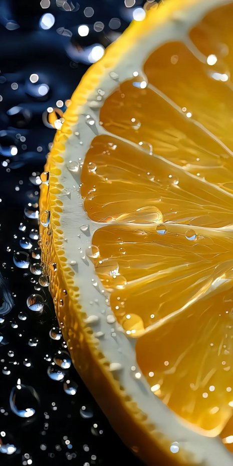 带水珠橙子清新风手机壁纸