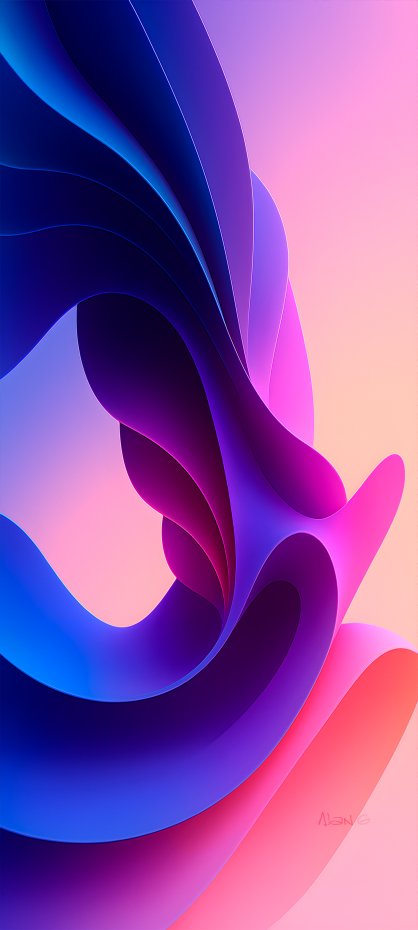 粉紫渐变立体简约风手机壁纸