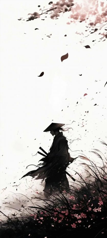 古风侠客剪影意境风手机壁纸