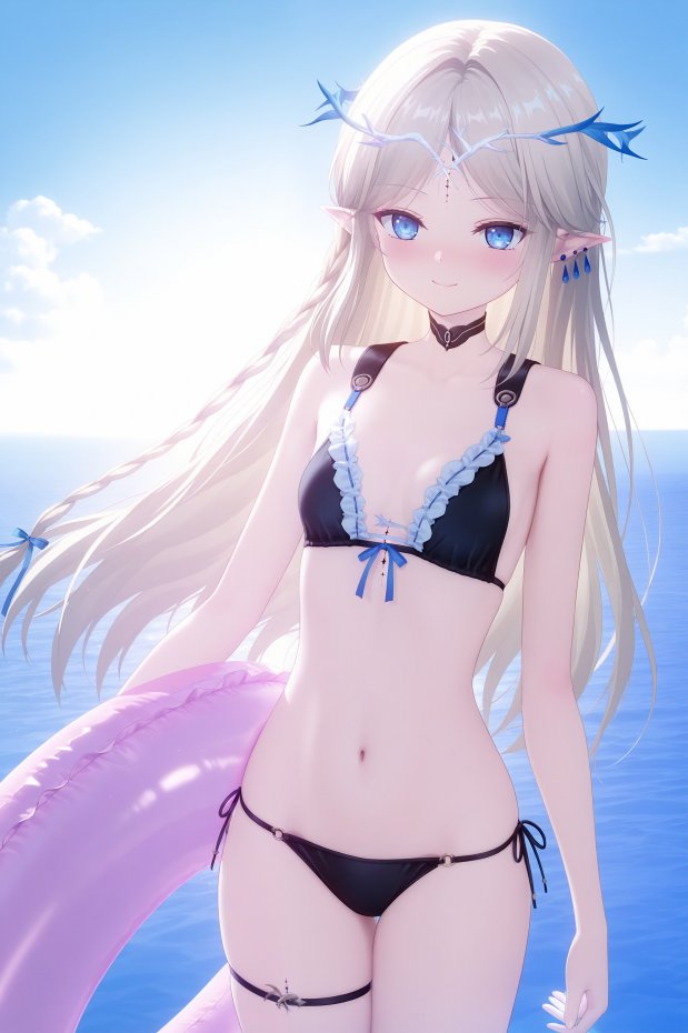 海边比基尼精灵少女清爽风手机壁纸