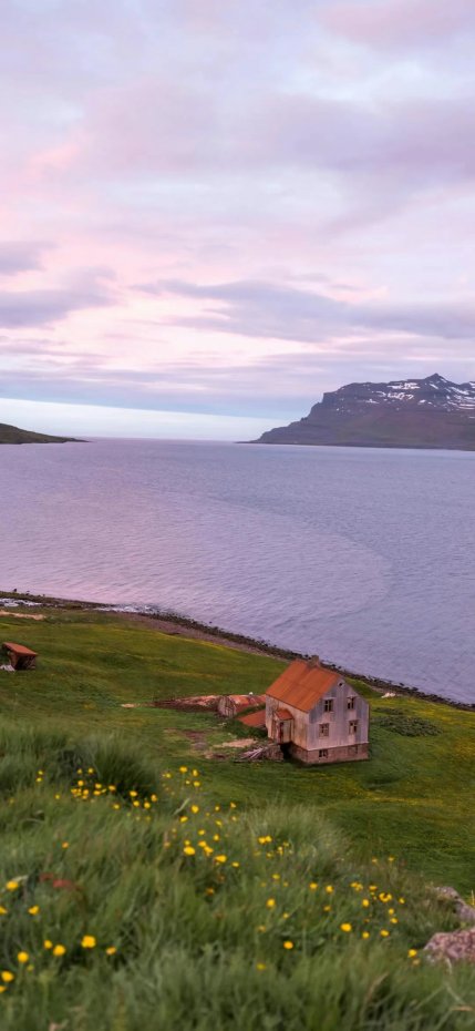 海边小屋黄昏美景风手机壁纸