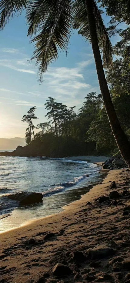 海边椰树日落美景风手机壁纸