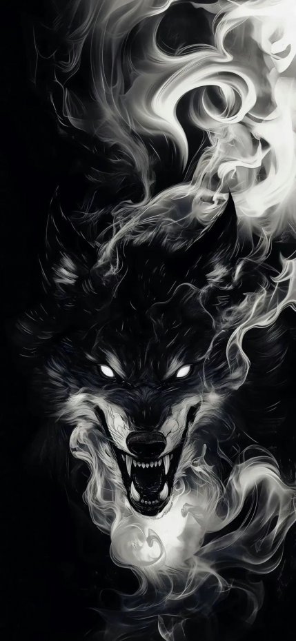 黑狼烟雾霸气风手机壁纸