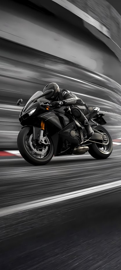 黑色摩托速度激情风手机壁纸