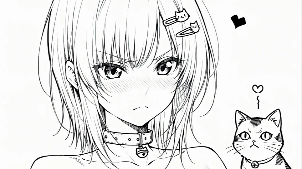 动漫女孩 和猫动态壁纸