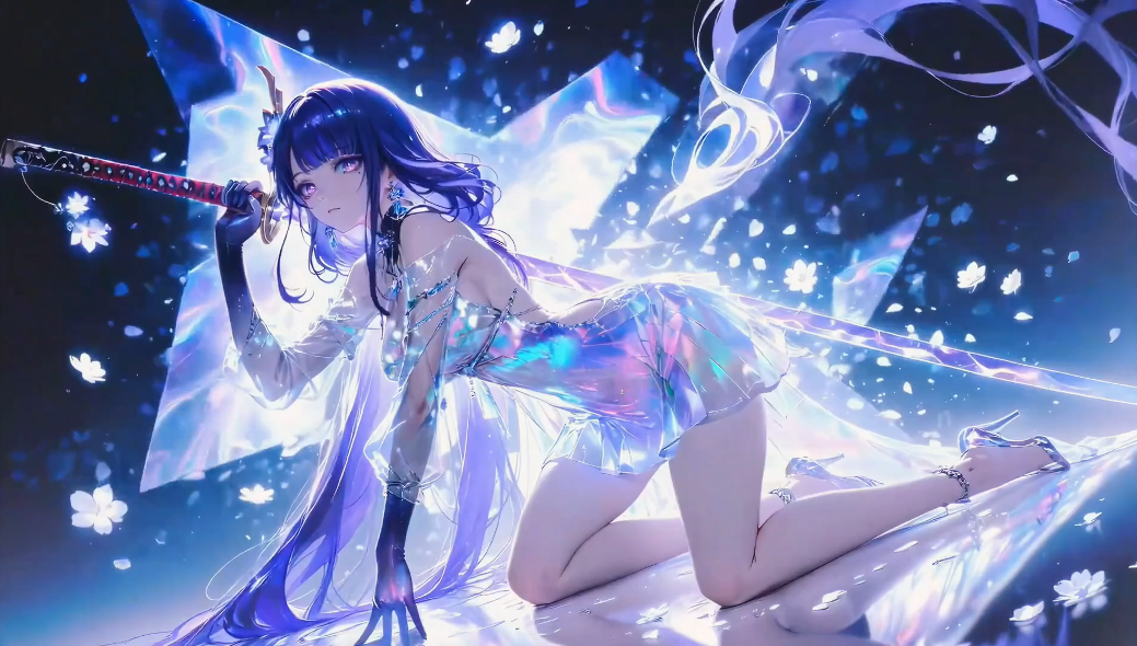 雷电将军水晶紫原神动态壁纸